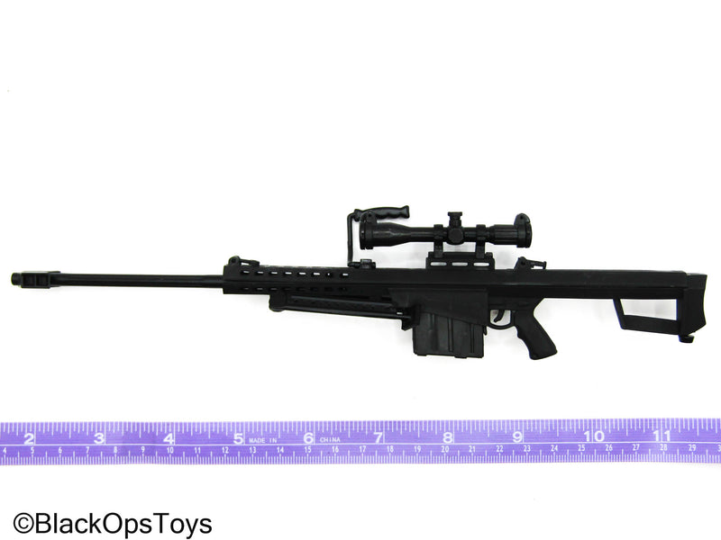 Load image into Gallery viewer, Black .50 Cal Barret Sniper Rifle w/Moving Bolt &amp; Bipod
