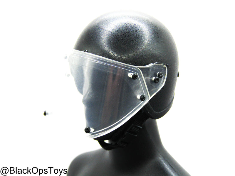 Load image into Gallery viewer, Spetsnaz FSB - Black Riot Helmet w/Face Shield
