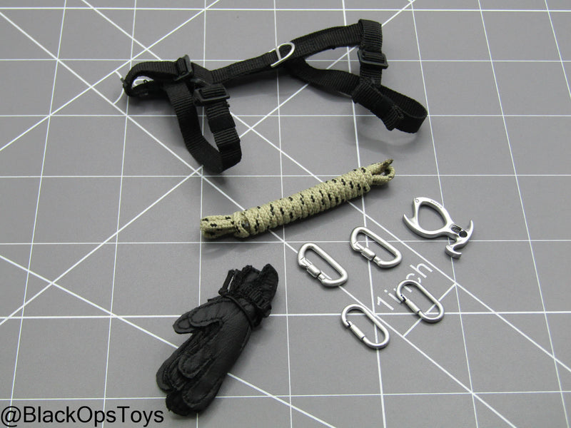 Load image into Gallery viewer, Spetsnaz FSB - Black Harness w/Rappelling Gloves &amp; Rope
