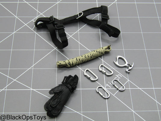 Spetsnaz FSB - Black Harness w/Rappelling Gloves & Rope