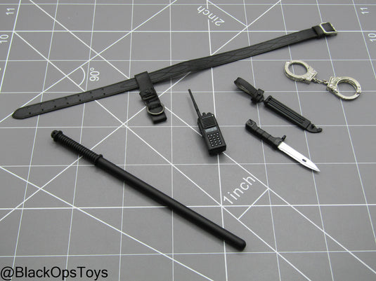 OSN Saturn Police - Leather Like Belt w/Baton & Handcuffs Set