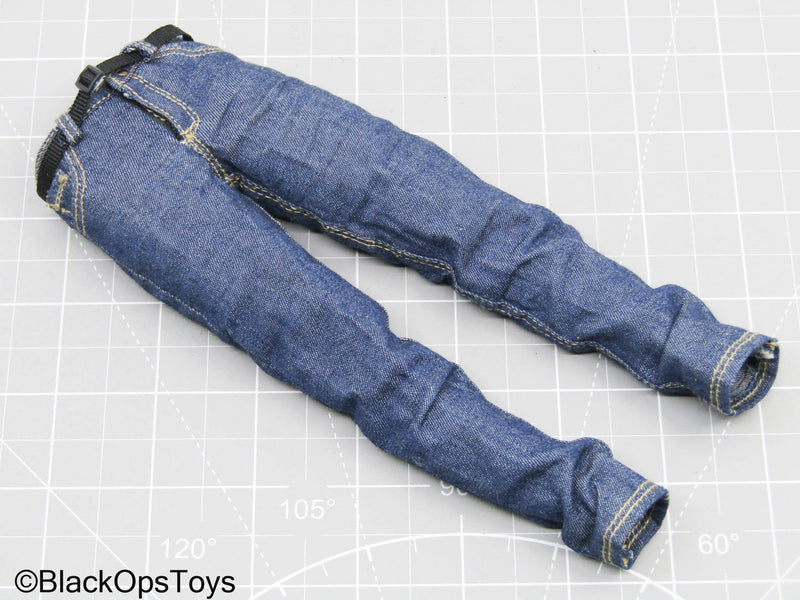 Load image into Gallery viewer, Blue Jeans w/Black Belt
