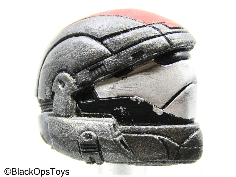 Load image into Gallery viewer, Grey &amp; Red Halo Helmet Headsculpt
