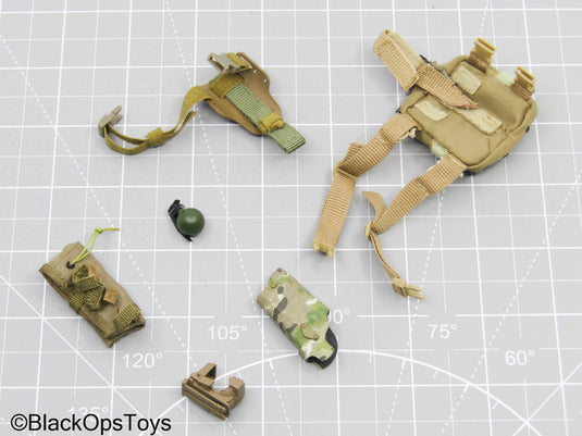 Tan Drop Leg Holster w/Pouch Set & Grenade