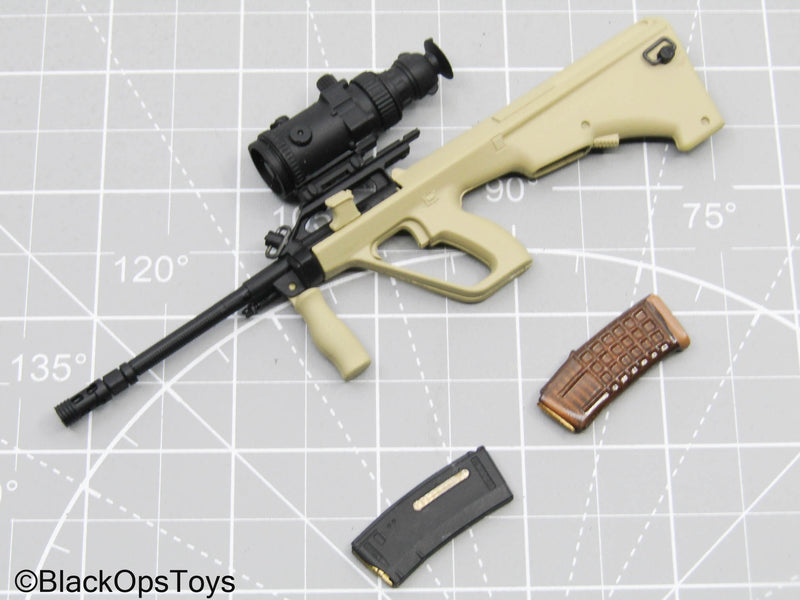 Load image into Gallery viewer, Tan Steyr AUG Bullpup Rifle w/Thermal Scope &amp; Mag Set
