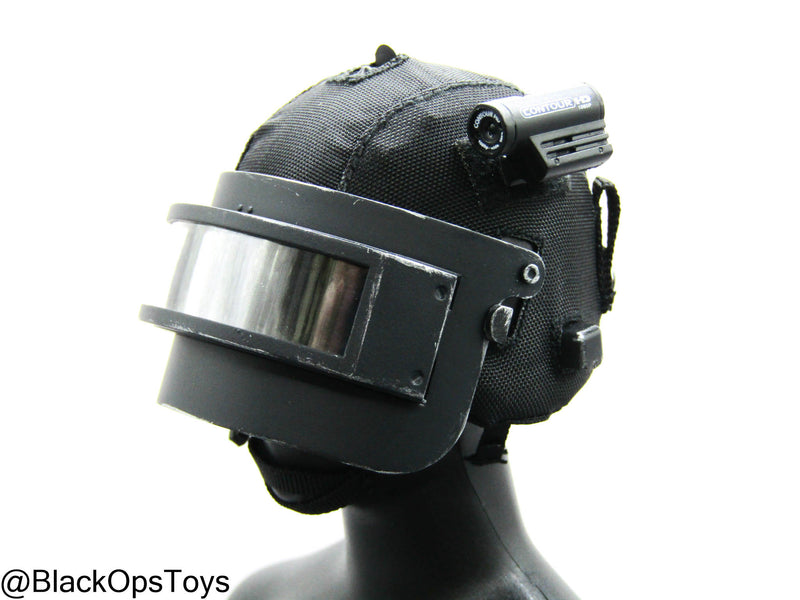Load image into Gallery viewer, Russian Spetsnaz MVD SOBR - Black Riot Helmet w/Face Shield
