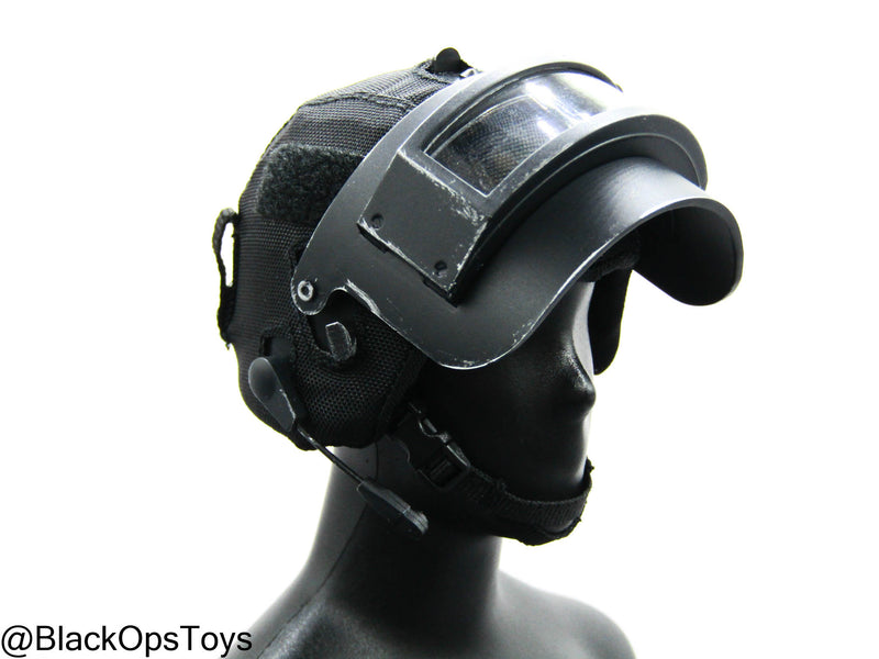 Load image into Gallery viewer, Russian Spetsnaz MVD SOBR - Black Riot Helmet w/Face Shield
