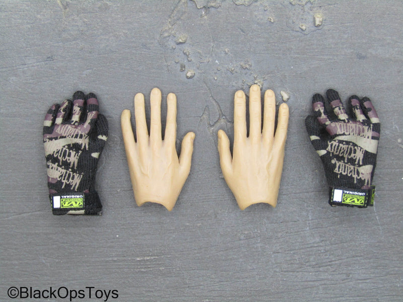 Load image into Gallery viewer, Male Bendy Hands w/Brown &amp; Black Mechanix Gloves
