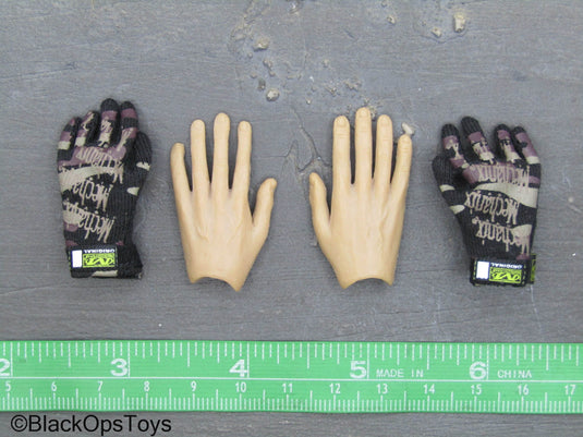 Male Bendy Hands w/Brown & Black Mechanix Gloves