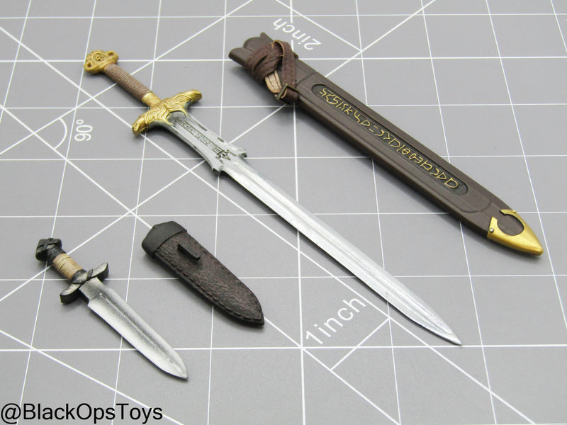 Load image into Gallery viewer, Empire Legion Barbarian - Metal Sword &amp; Dagger w/Sheath
