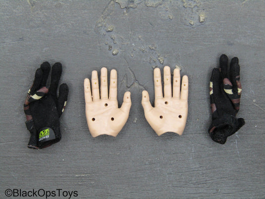 Male Bendy Hands w/Brown & Black Mechanix Gloves