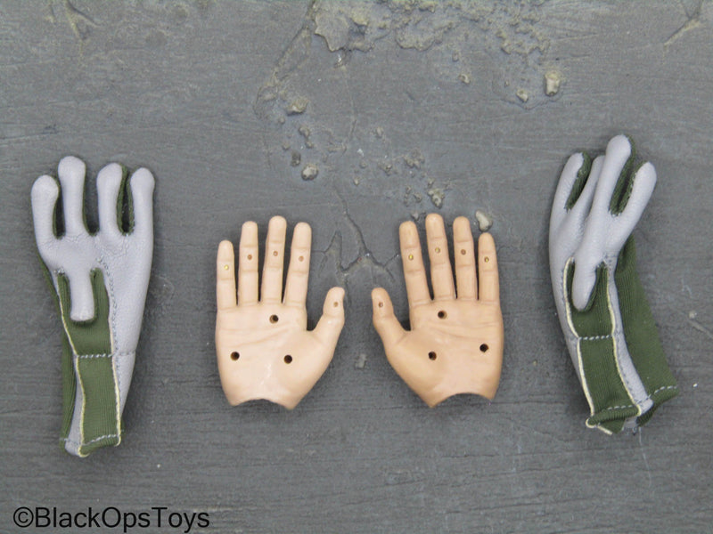 Load image into Gallery viewer, Male Bendy Hands w/Green Nomex Flight Gloves

