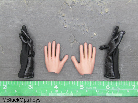 Male Bendy Hands w/Black Leather Like Gloves
