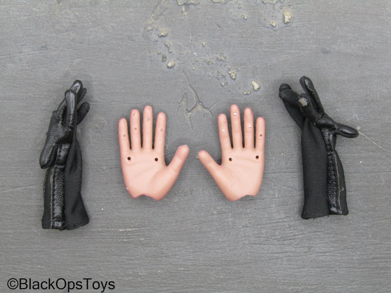 Load image into Gallery viewer, Male Bendy Hands w/Black Leather Like Gloves
