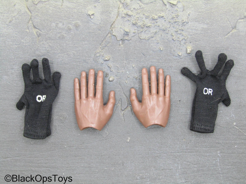 Load image into Gallery viewer, African American Bendy Hands w/Black Outdoor Research Gloves
