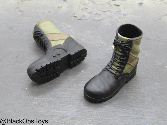 Vietnam Era Female - OD Green & Black Female Combat Boots (Peg Type)