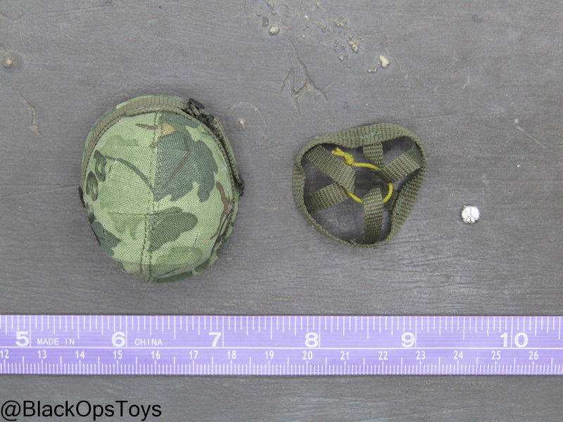 Load image into Gallery viewer, Vietnam Era Female - ERDL Leaf Camo Helmet
