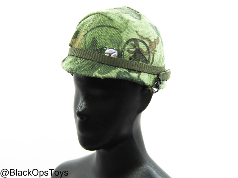 Load image into Gallery viewer, Vietnam Era Female - ERDL Leaf Camo Helmet
