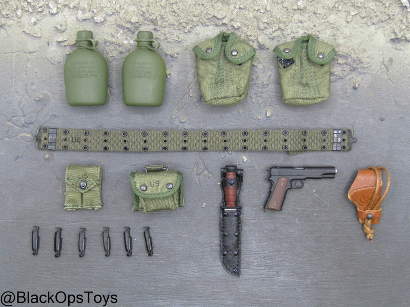 Load image into Gallery viewer, Vietnam Era Female - OD Green Female Rivet Battle Belt w/Pouch &amp; Gear Set
