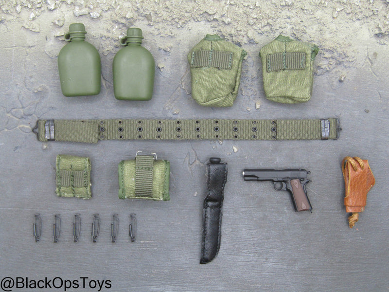 Load image into Gallery viewer, Vietnam Era Female - OD Green Female Rivet Battle Belt w/Pouch &amp; Gear Set
