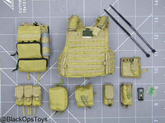 US Navy EODMU - Tan Plate Carrier w/Pouch Set