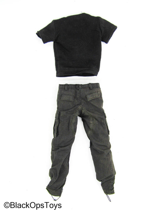 The Expendables - Barney Ross - Black Combat Pants w/Black Shirt
