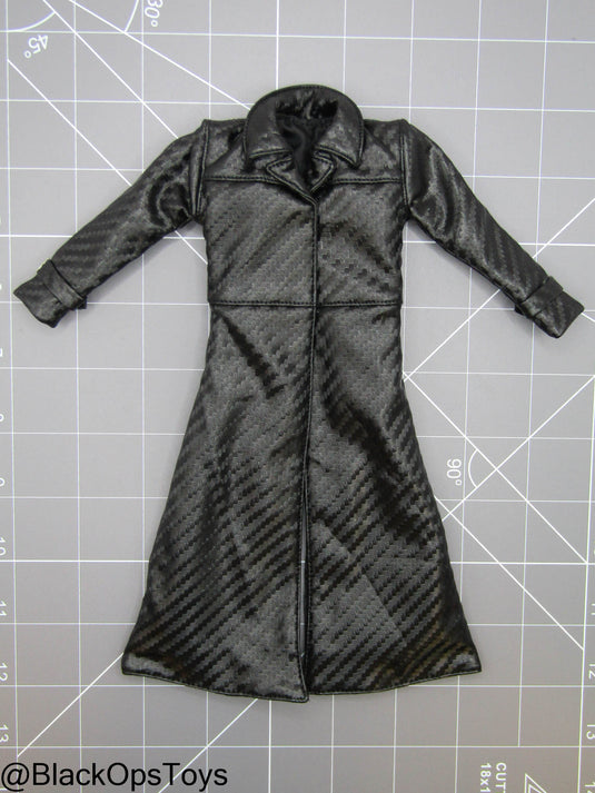 RE Jack K - Black Leather Like Trench Coat