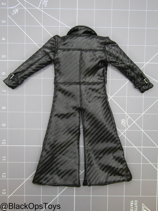 RE Jack K - Black Leather Like Trench Coat