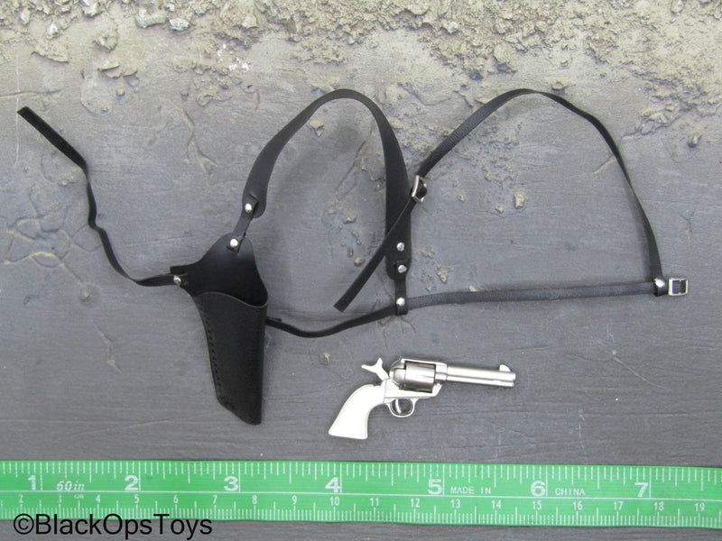 Load image into Gallery viewer, Doc Holliday - Revolver Pistol w/Black Leather Like Shoulder Holster
