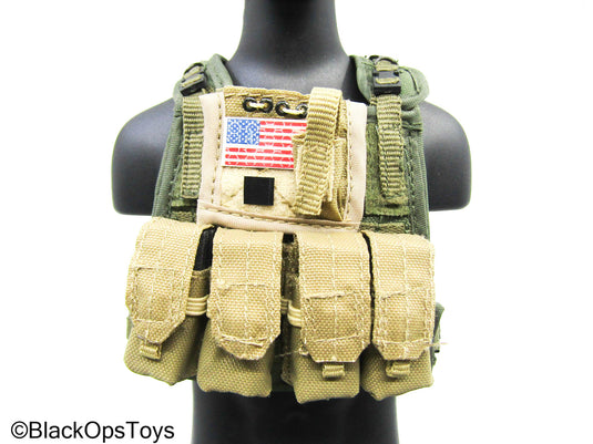 OD Green MOLLE Plate Carrier Vest w/Mag & Pouch Set (Hot Toys)