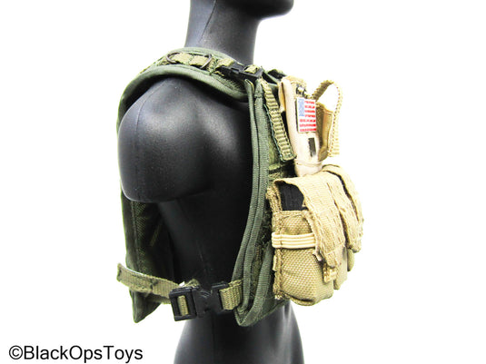 OD Green MOLLE Plate Carrier Vest w/Mag & Pouch Set (Hot Toys)
