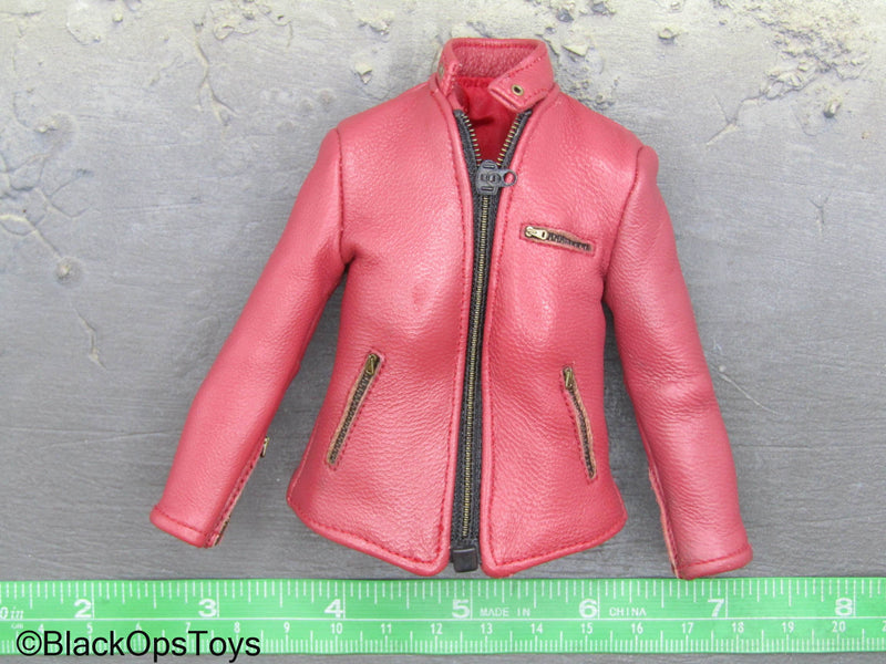 Load image into Gallery viewer, Resident Evil 2 - Claire Redfield - Red Female Leather Like Jacket
