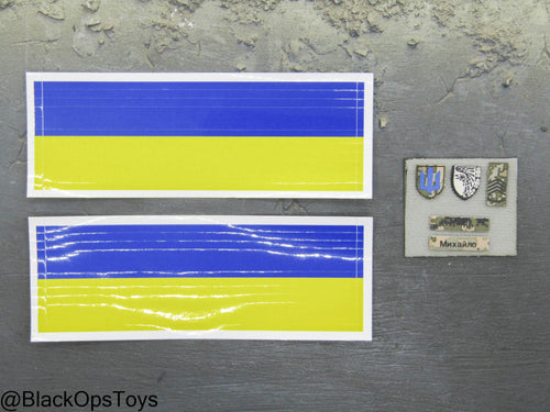 Ukraine Anti Tank Gunner - Patch Set w/Blue & Yellow Sticker Set