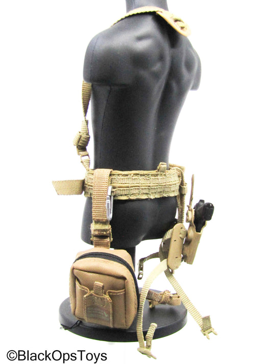 Tan MOLLE Belt w/Pistol, Holster, & Pouch Set (Soldier Story)