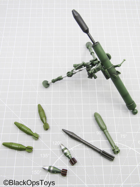 OD Green Tripod-Mounted Mortar Launcher w/Mortar Set