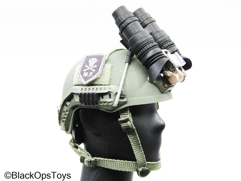 Load image into Gallery viewer, OD Green Tactical Helmet w/Night Vision Goggles (Toy City)
