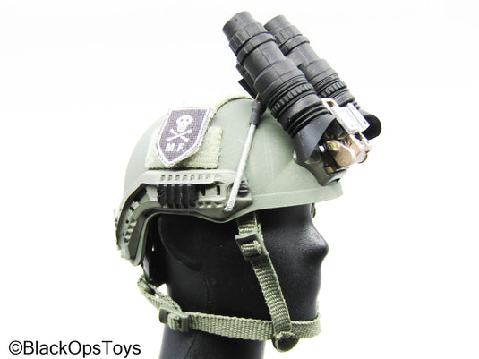 OD Green Tactical Helmet w/Night Vision Goggles (Toy City)