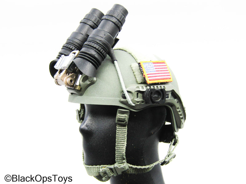 Load image into Gallery viewer, OD Green Tactical Helmet w/Night Vision Goggles (Toy City)
