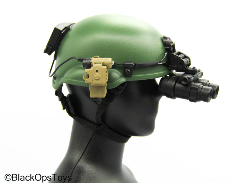 Load image into Gallery viewer, Delta Force SFOD - Green Helmet w/NVG Set
