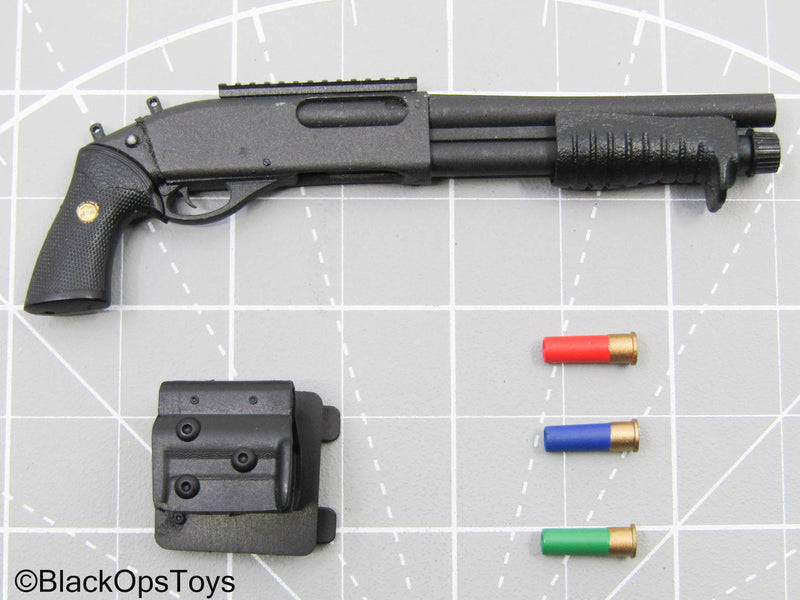 Load image into Gallery viewer, Black Metal Shotgun w/Holster &amp; Ammo Set (DAM Toys)

