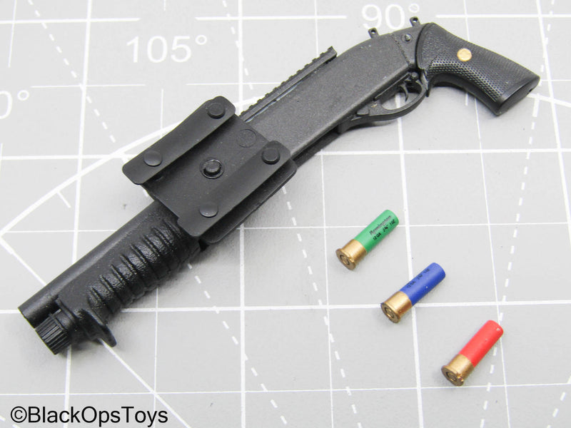 Load image into Gallery viewer, Black Metal Shotgun w/Holster &amp; Ammo Set (DAM Toys)
