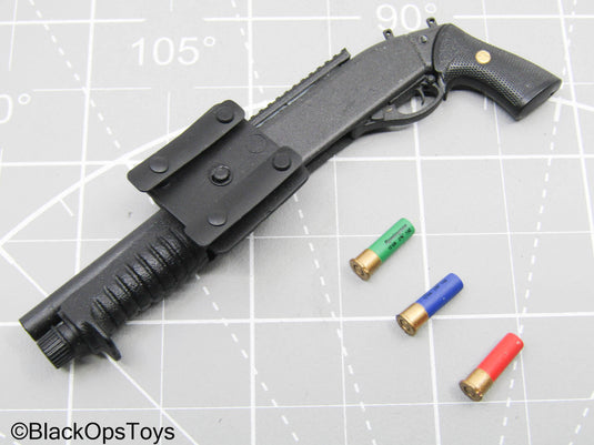 Black Metal Shotgun w/Holster & Ammo Set (DAM Toys)