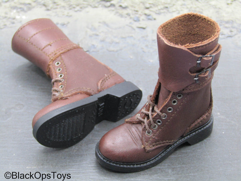 Load image into Gallery viewer, Western Gear - Brown Leather M43 Boots w/Gaiters (Foot Type)

