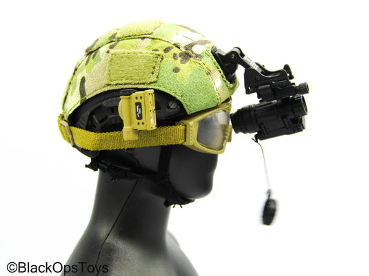 FSB Spetsnaz Alpha - Black Helmet w/Multicam Cover & NVG Set