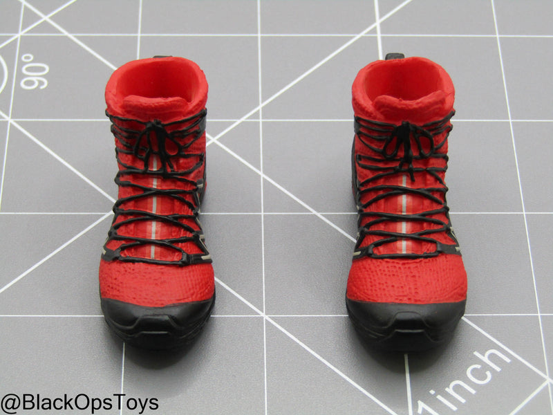 Load image into Gallery viewer, Zombie Hunter - Black &amp; Red Combat Boots (Peg Type)
