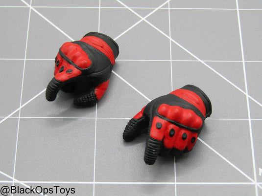 Zombie Hunter - Black & Red Gloved Hand Set