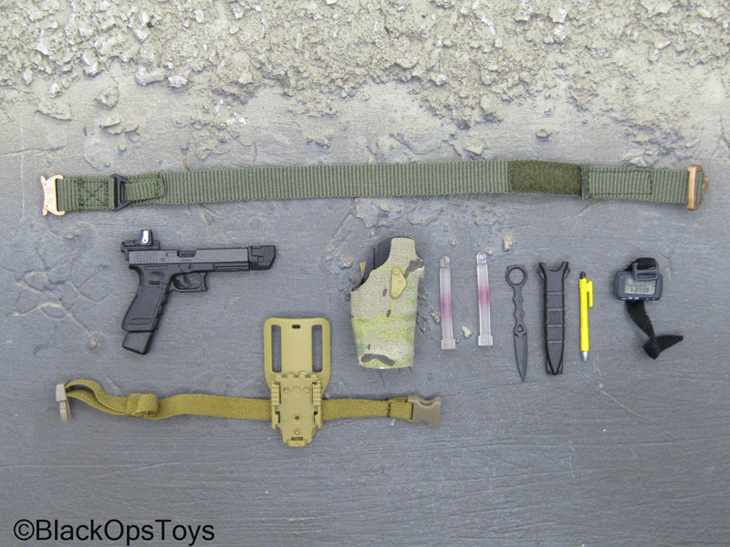 Load image into Gallery viewer, CBRN Combat Control Team - 9mm Pistol w/Drop Leg Holster &amp; Belt Set
