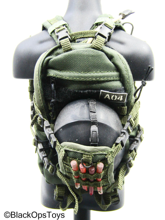 OD Green Tactical Backpack w/Helmet & Gear Set (Soldier Story)
