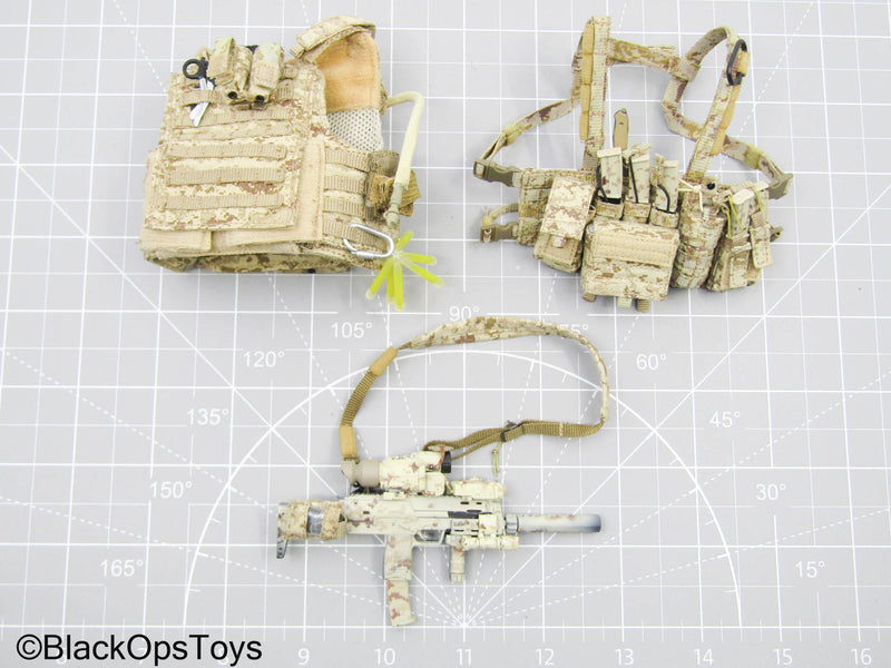Load image into Gallery viewer, AOR1 H&amp;K MP7 w/Attachments, Chest Rig, &amp; Plate Carrier (DAM Toys)
