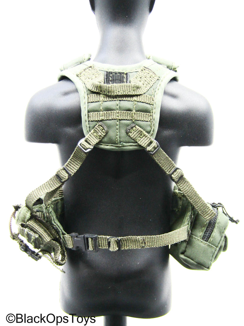 Load image into Gallery viewer, OD Green MOLLE Chest Rig w/40mm Grenade Rounds, Mag, &amp; Pouch Set
